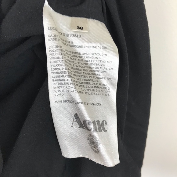 ACNE STUDIOS Lucille Sheath Dress M 38 Denim Chiffon LBD Sheer Back Size 6 - Picture 10 of 10